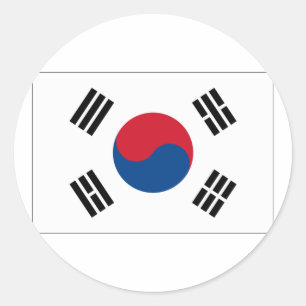 South Korea Flag Products Classic Round Sticker