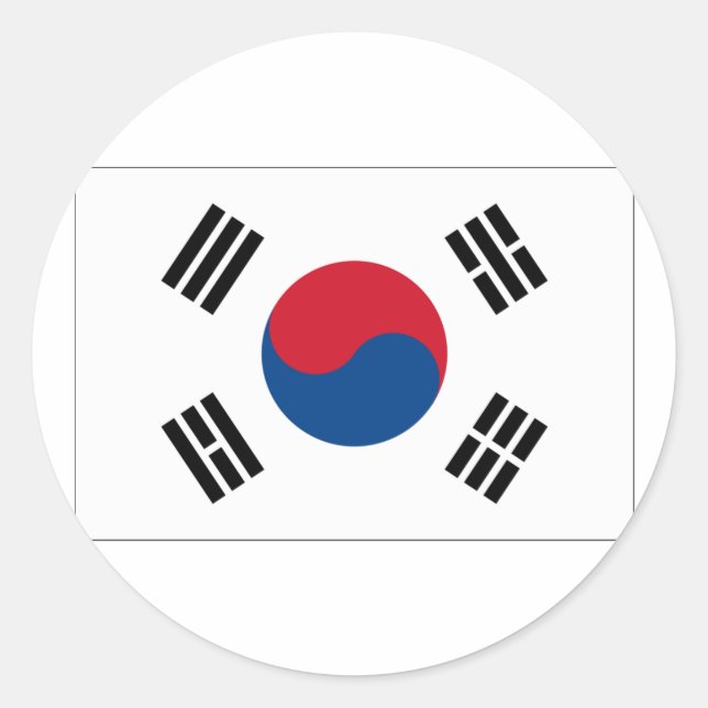 South Korea Flag Products Classic Round Sticker (Front)