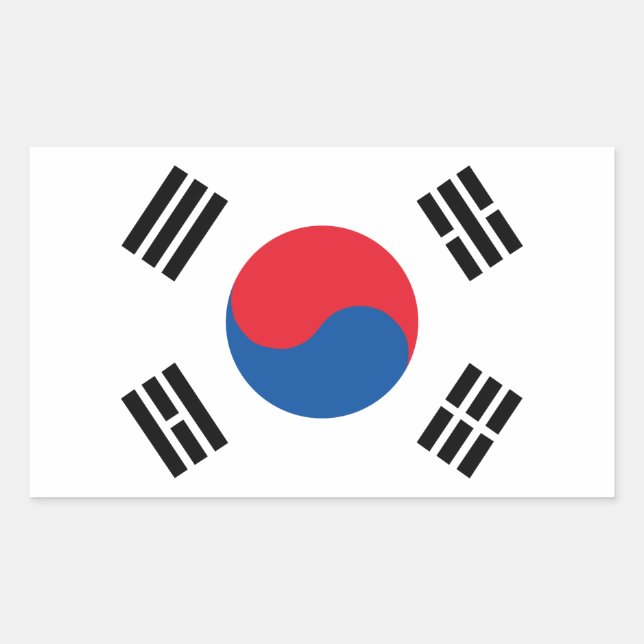 South Korea Flag Rectangular Sticker (Front)