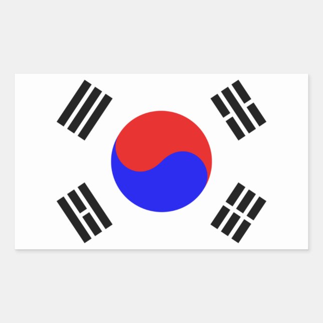 South Korea Flag Rectangular Sticker (Front)