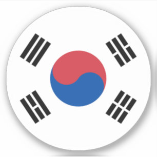 South Korea Flag Round Sticker