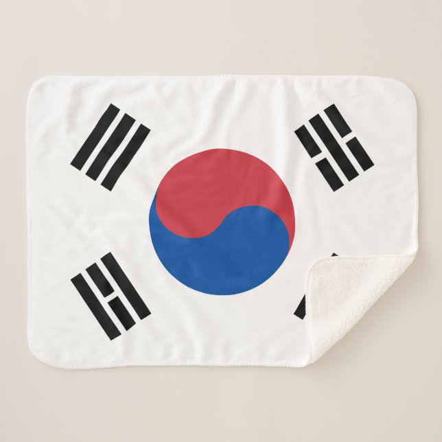 South Korea Flag Sherpa Blanket (Front (Horizontal))