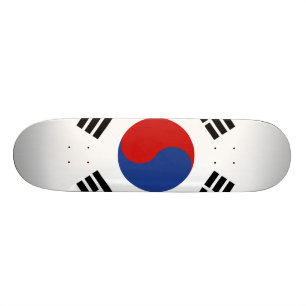 South Korea Flag Skateboard