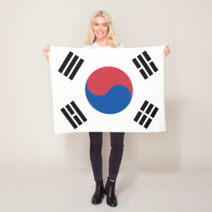 South Korea Flag South Korean Patriotic Fleece Blanket