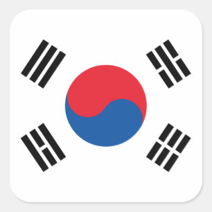 South Korea Flag Square Sticker