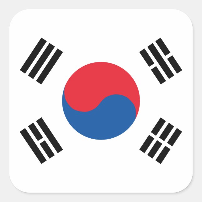 South Korea Flag Square Sticker (Front)