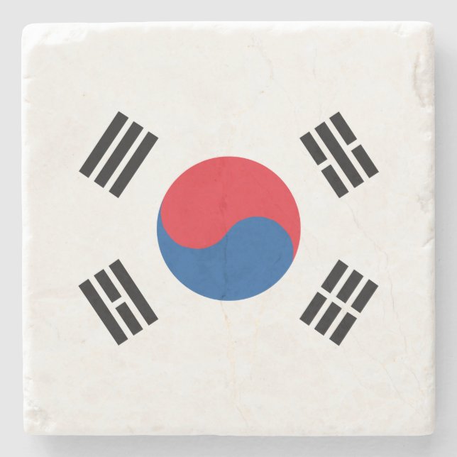 South Korea Flag Stone Coaster (Front)