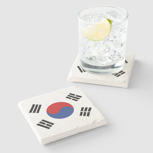 South Korea Flag Stone Coaster (Side)
