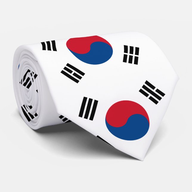 South Korea Flag Tie (Rolled)
