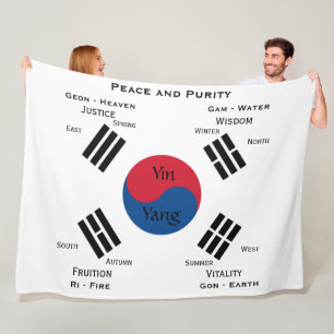 South Korea flag - Yin Yang Fleece Blanket