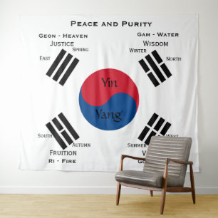 South Korea flag - Yin Yang Tapestry