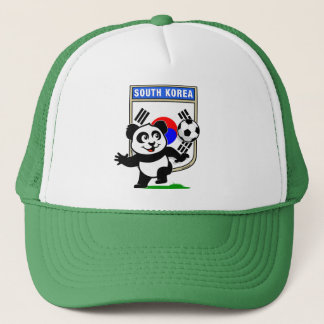 South Korea Football Panda Trucker Hat