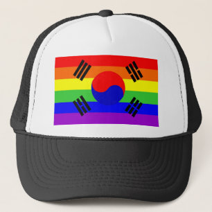 south korea gay proud rainbow flag homosexual trucker hat