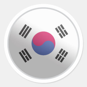 South Korea Glossy Circle Flag Classic Round Sticker
