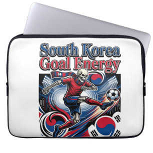 South Korea Goal Energy Skeleton Striker Nations B Laptop Sleeve