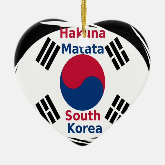  South Korea Hakuna Matata Art Print/Graphic Ceramic Tree Decoration (Front)