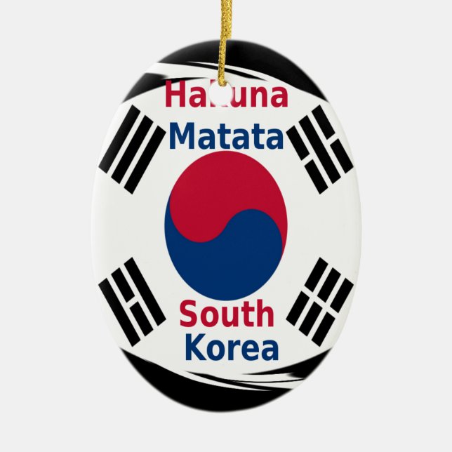  South Korea Hakuna Matata Art Print/Graphic Ceramic Tree Decoration (Front)