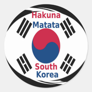South Korea Hakuna Matata Art Print/Graphic Classic Round Sticker