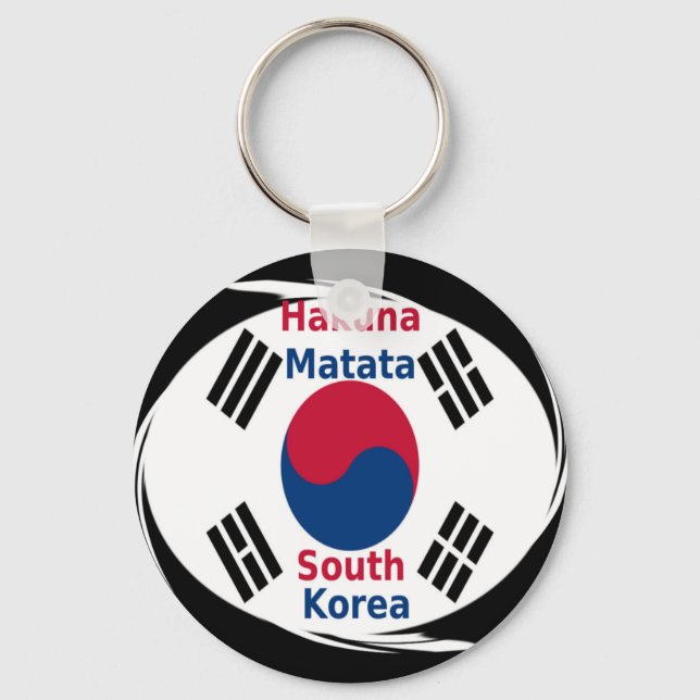  South Korea Hakuna Matata Art Print/Graphic Key Ring (Front)