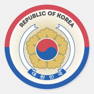 South Korea Heritage Emblem Classic Round Sticker