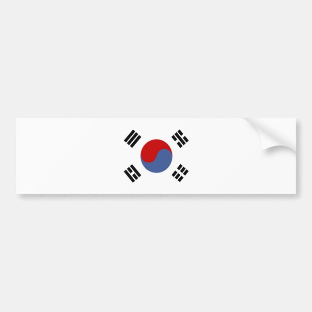 South Korea High quality Flag Bumper Sticker (Front)