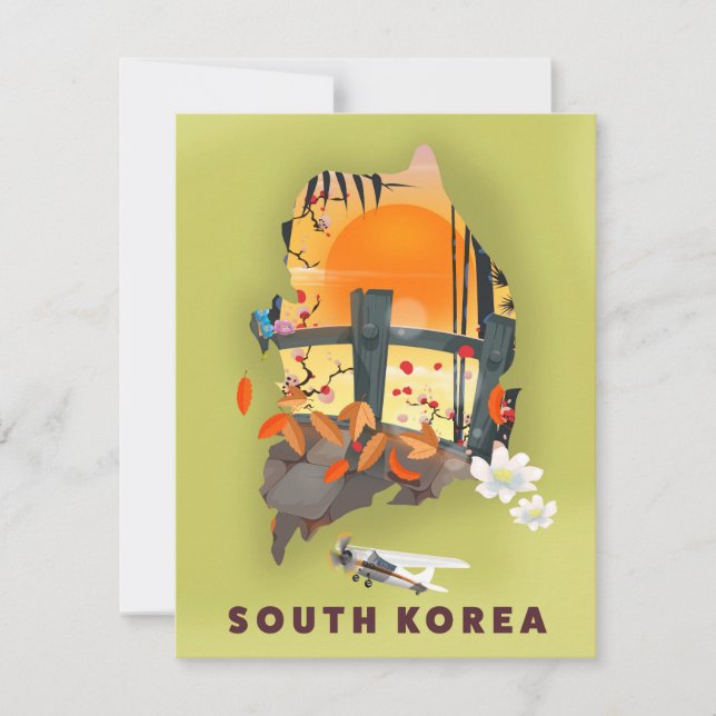 South Korea illustrated map poster (Front)