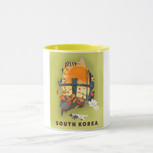 South Korea illustrated map poster Mug