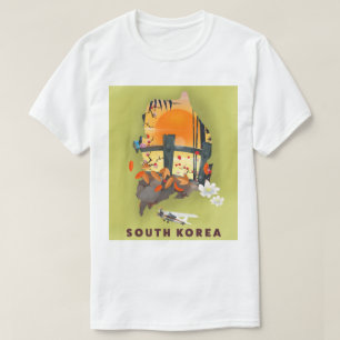 South Korea illustrated map poster T-Shirt