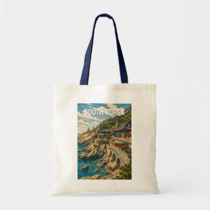 South Korea Illustration Travel Art Vintage Tote Bag