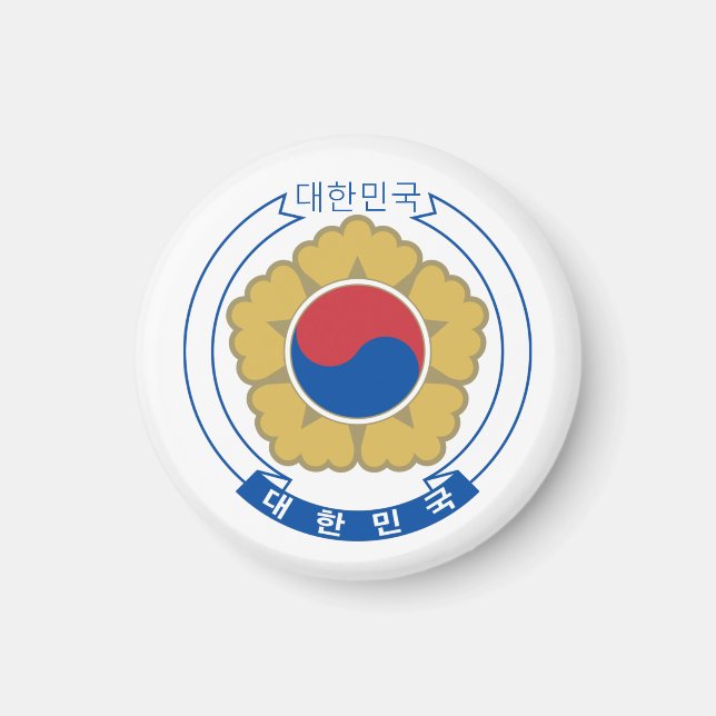 South Korea & Korean Coat of arms, flag / travel Magnet (Front)