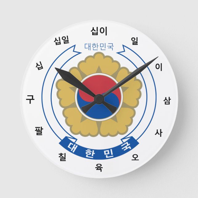 South Korea & Korean flag fashion / Sino Korean Round Clock (Front)