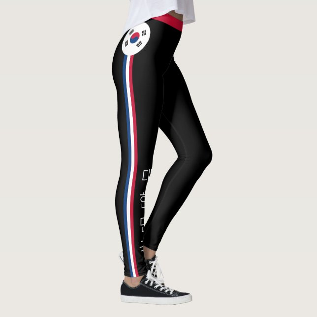 South Korea & Korean Flag fashion travel/sport fan Leggings (Right)