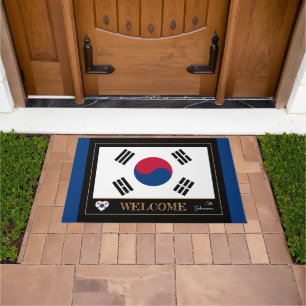 South Korea & Korean Flag house mat/sports Welcome Doormat