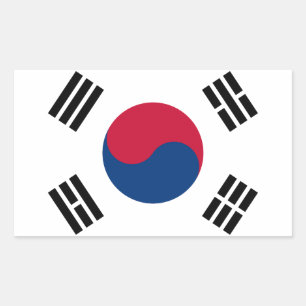South Korea Korean Flag Seoul S.K. Koreans Pride Rectangular Sticker