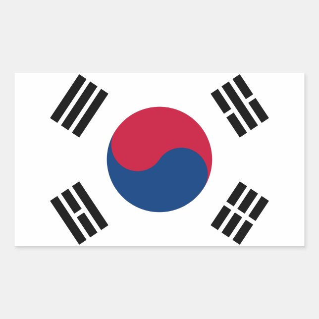 South Korea Korean Flag Seoul S.K. Koreans Pride Rectangular Sticker (Front)