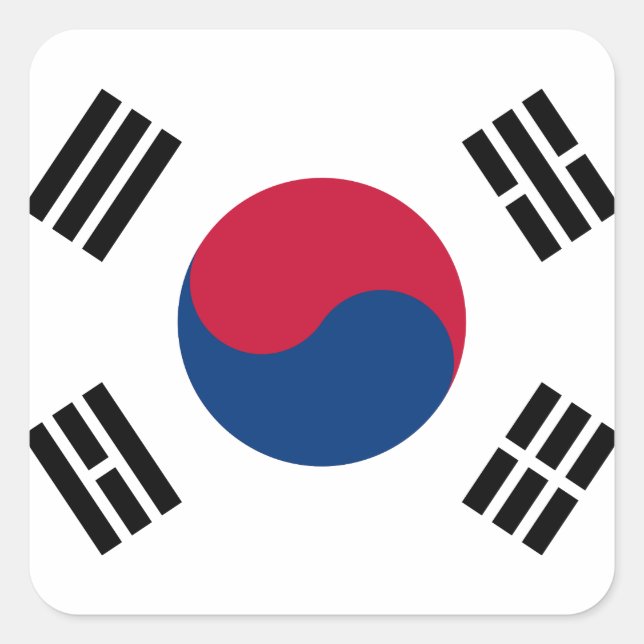 South Korea Korean Flag Seoul S.K. Koreans Pride Square Sticker (Front)