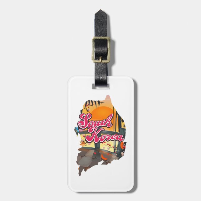 South Korea Map Luggage Tag (Front Vertical)