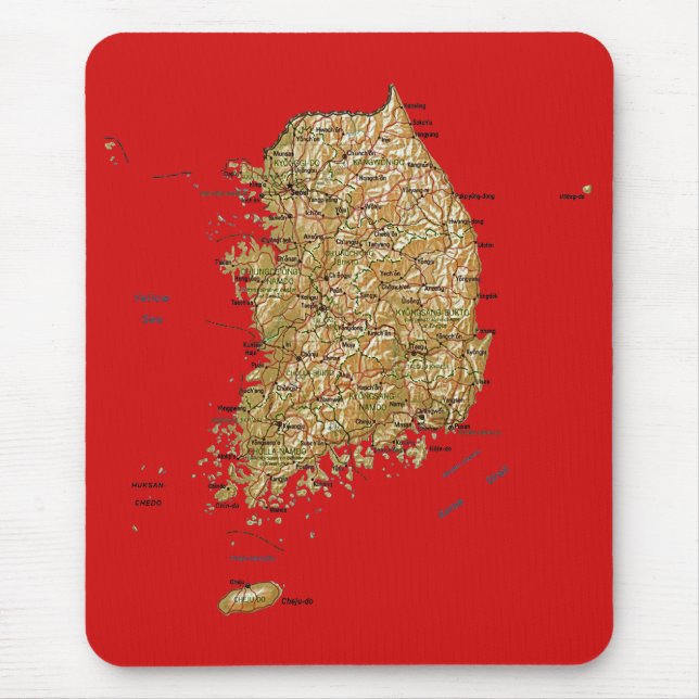 South Korea Map Mousepad (Front)