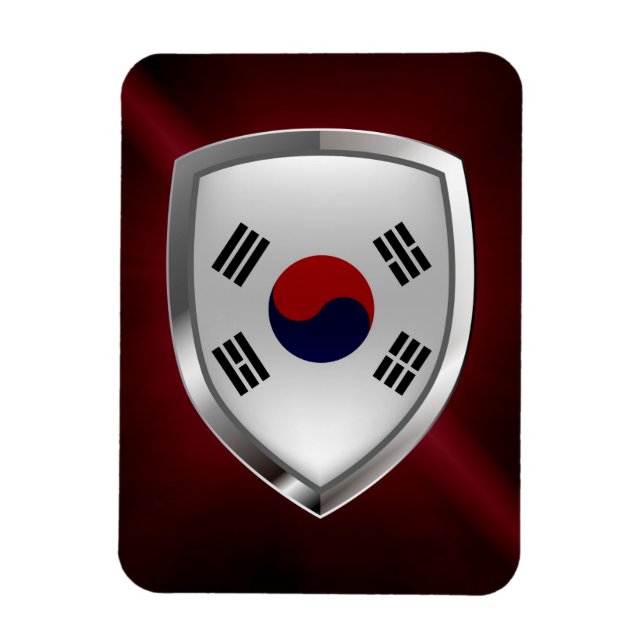 South Korea Metallic Emblem Magnet (Vertical)