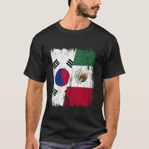 South Korea Mexico Half Flag South Korean Mexican T-Shirt