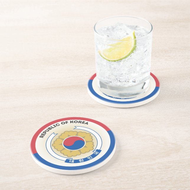 South Korea National Emblem Circle Shape Coaster (Side)