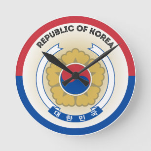 South Korea National Emblem Circle Shape Round Clock