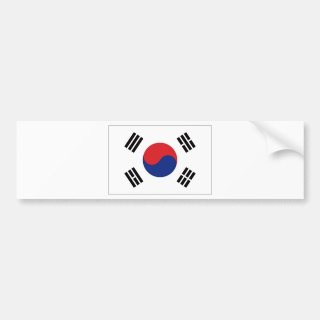 South Korea National Flag Bumper Sticker (Front)