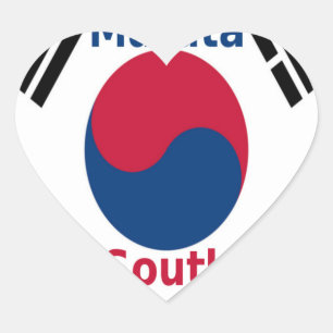 South Korea National Flag Colours Art Print/Graphi Heart Sticker
