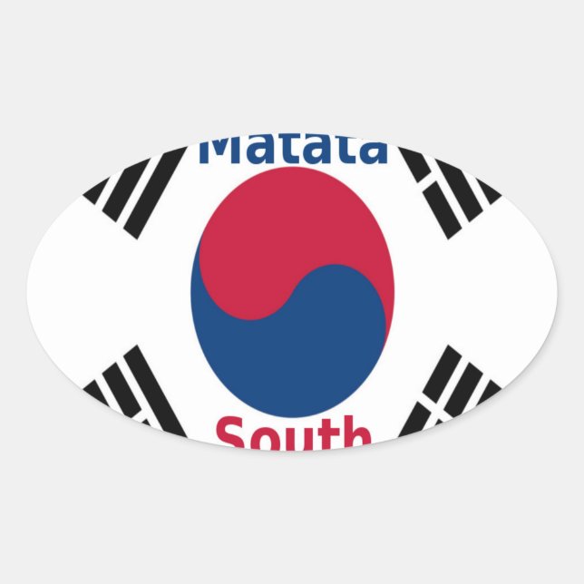South Korea National Flag Colours Art Print/Graphi Oval Sticker (Front)