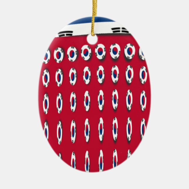 South Korea National Flag, Korean Taegeukgi Pride  Ceramic Tree Decoration (Front)