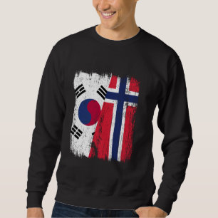 South Korea Norway Half Flag South Korean Norwegia Sweatshirt
