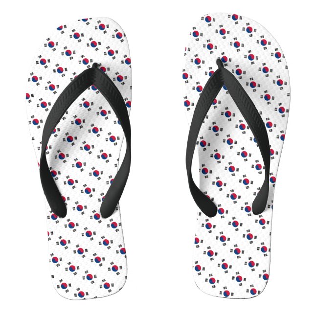 South Korea, patriotic Korean Flag fashion Flip Flops (Footbed)