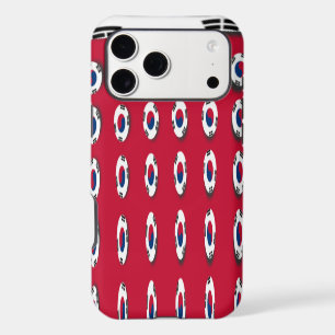 South Korea Polka Dot Flag Art Design: A Red Base 