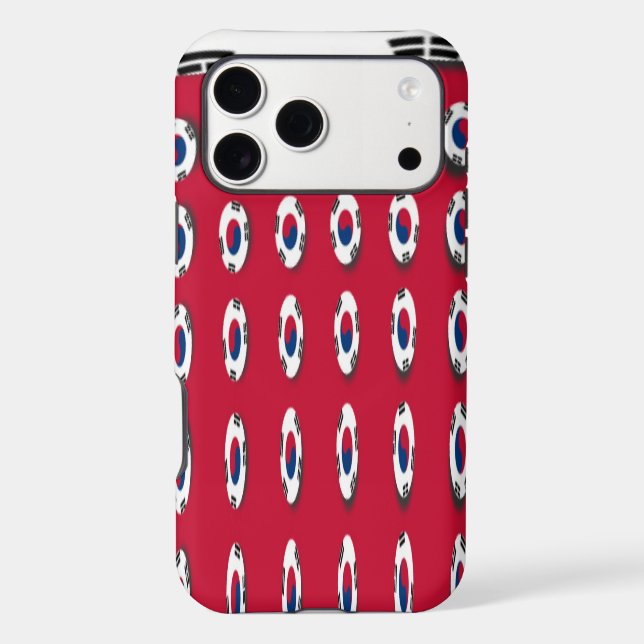 South Korea Polka Dot Flag Art Design: A Red Base  (Back)